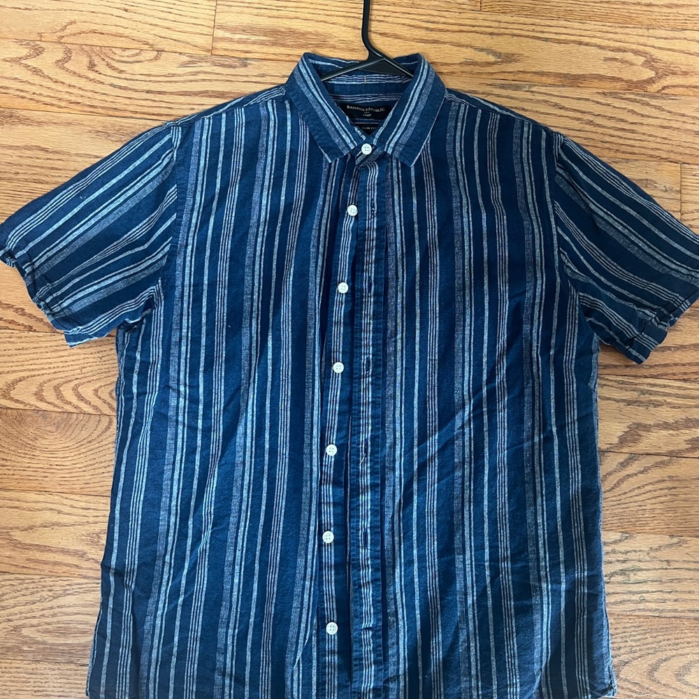 Men's Blue Striped Shirt